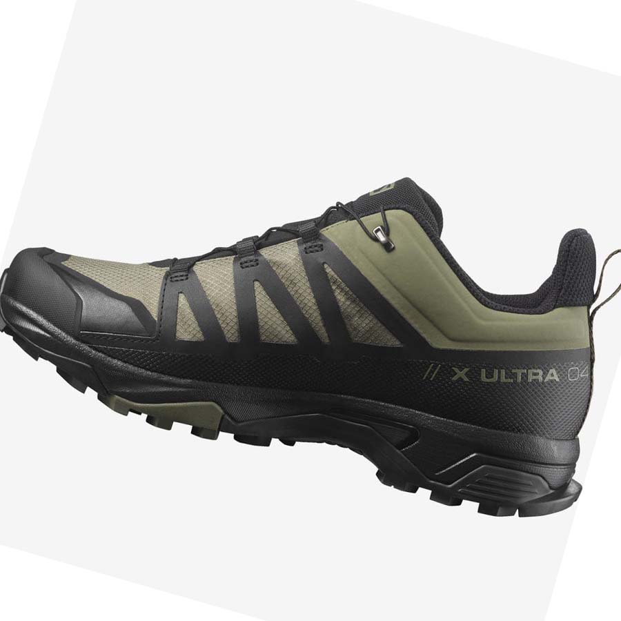 Salomon X ULTRA 4 WIDE GORE-TEX Erkek Yürüyüş Ayakkabısı Zeytin Yeşili Siyah | TR 3552FDN